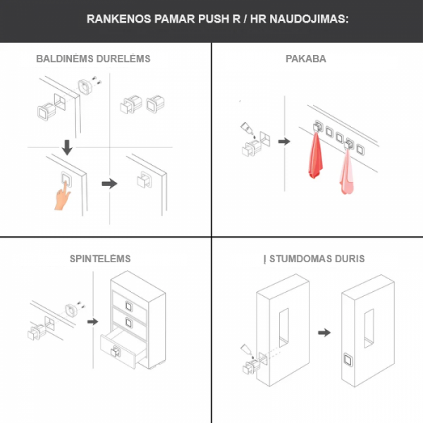 Handle PAMAR PUSH HR Black Handle PAMAR PUSH HR Black