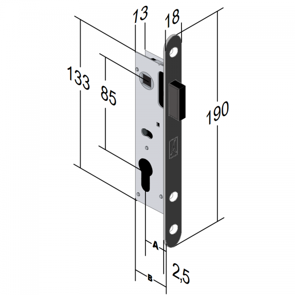 Magnetic Lock BONAITI PZ Black Magnetic Lock BONAITI PZ Black