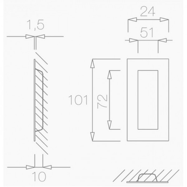Bīdāmo durvju sistēmas rokturis TUPAI 1696 Q 153 Black Bīdāmo durvju sistēmas rokturis TUPAI 1696 Q 153 Black
