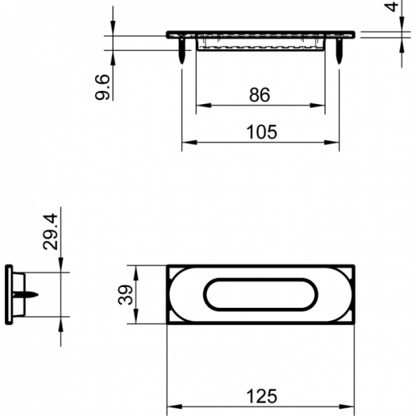 Bīdāmo durvju rokturis TUPAI 4052 R Black Bīdāmo durvju rokturis TUPAI 4052 R Black