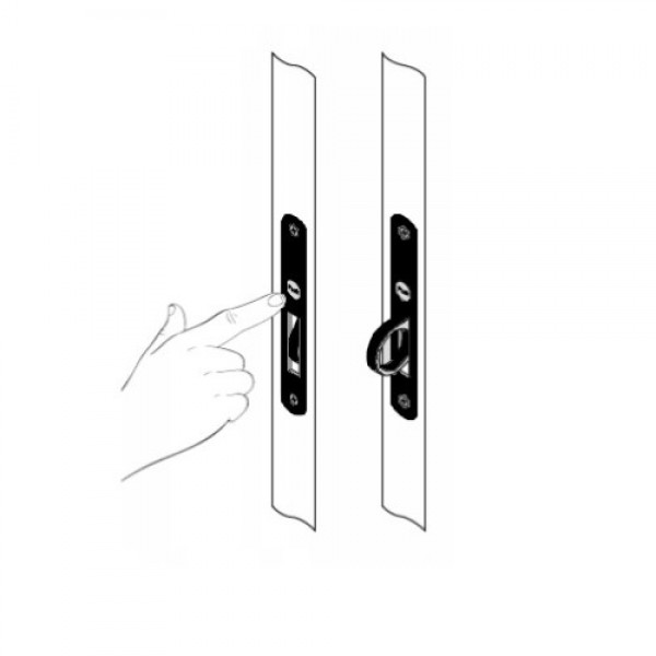 Bīdāmo durvju rokturis PUSH Black