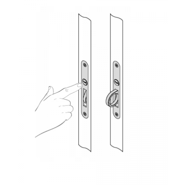 Bīdāmo durvju rokturis PUSH Balts