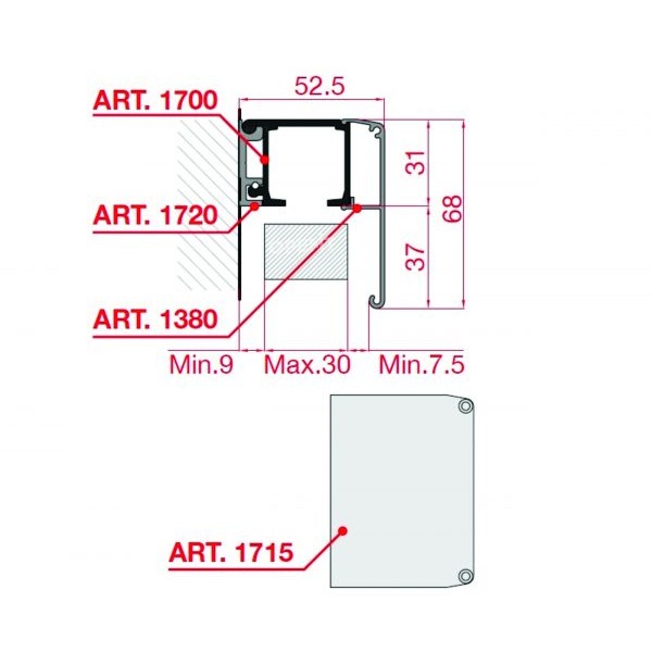 Finishing C.1715/A/2 For rail ends 1700/A + 1720/A + 1380/AS Finishing C.1715/A/2 For rail ends 1700/A + 1720/A + 1380/AS