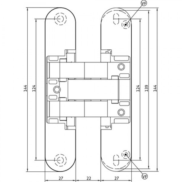 Concealed hinge ANSELMI AN 142 3D (516) Matt Chrome (40 kg/2 pcs) Concealed hinge ANSELMI AN 142 3D (516) Matt Chrome (40 kg/2 pcs)