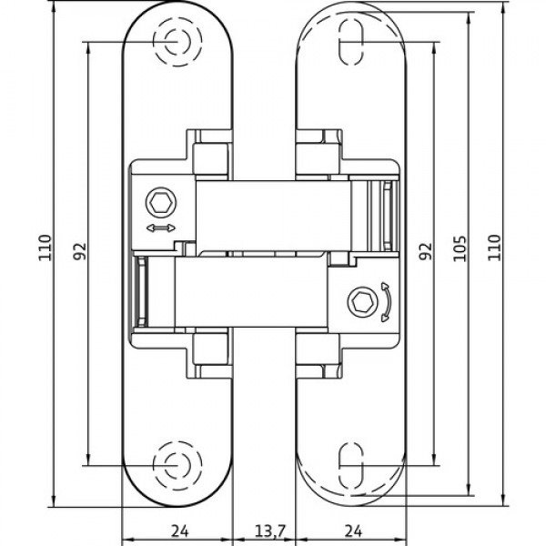 Concealed Hinge ANSELMI AN 150 3D (521) Black (40 kg/2 pcs) Concealed Hinge ANSELMI AN 150 3D (521) Black (40 kg/2 pcs)