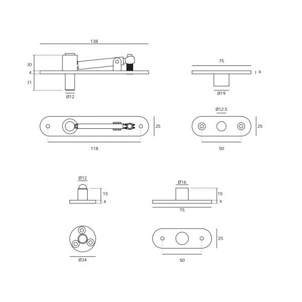 Pendulum PIVOT Type Hinge JNF IN.05.194 up to 80 kg Pendulum PIVOT Type Hinge JNF IN.05.194 up to 80 kg