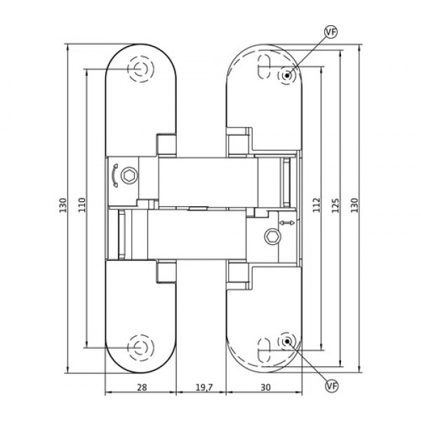 Concealed hinges ANSELMI AN 141 3D FVZ 12/38 (511) Concealed hinges ANSELMI AN 141 3D FVZ 12/38 (511)
