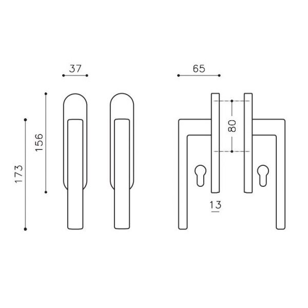 Terrace lockable handle OLIVARI Planet Corto L114 Terrace lockable handle OLIVARI Planet Corto L114