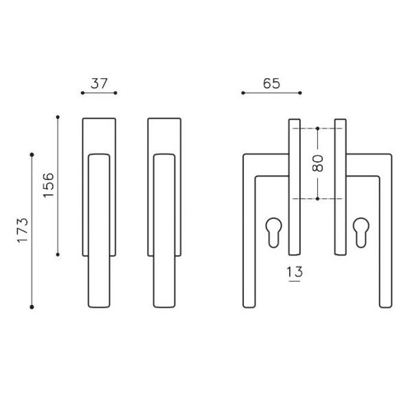 Terrace lockable handle OLIVARI Planet Corto Q L124 Terrace lockable handle OLIVARI Planet Corto Q L124